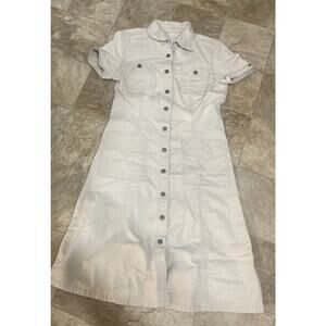Vintage Tommy Hilfiger Jeans khaki shirt dress size 6 With Pockets